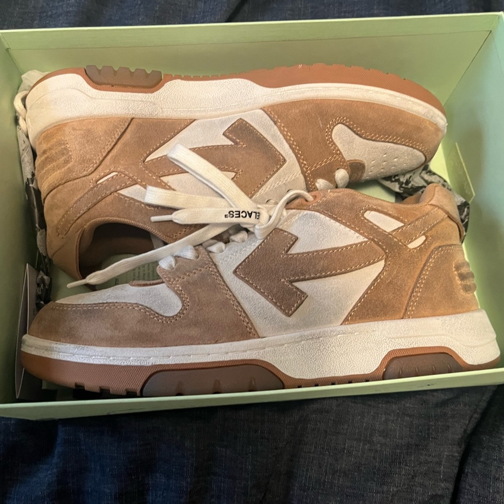 Out of Office Distressed Leather-Trimmed Suede Sneakers